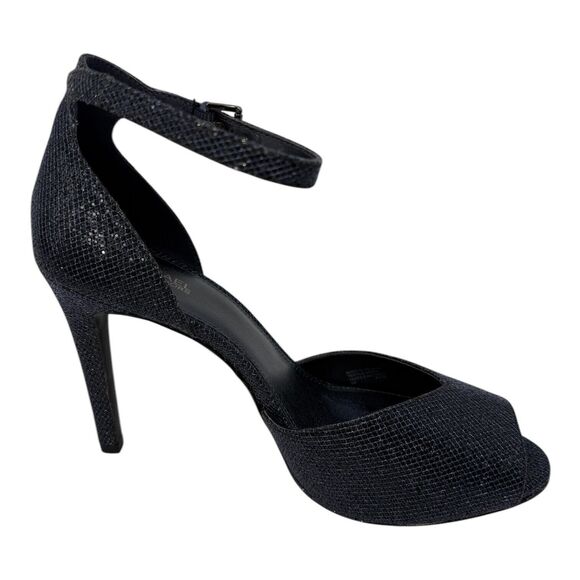 Michael Kors Cambria Sandal Glitter Cobalt Blue Open Toe Heels Women's 9M - Picture 3 of 9